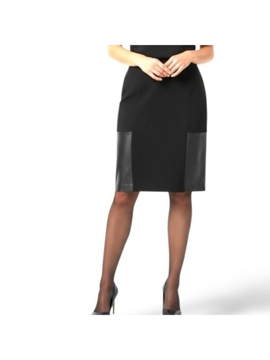 Danier Dresses & Skirts - DANIER LEATHER Pencil Skirt Leather Inserts Sz 10